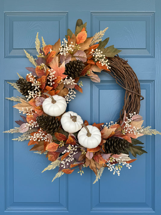 Fall Pumpkin Wreath: Reserved for R.K.